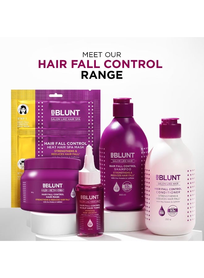 BBlunt Hair Fall Control Combo | Shampoo + Conditioner + Hair Mask | Reduces Hair Fall | Strengthens Hair | Enriched with Shine Tonic | For Men & Women | 300 ml + 250 g + 250 g - Image 4
